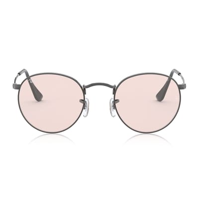 Round Light Pink & Gunmetal Sunglasses