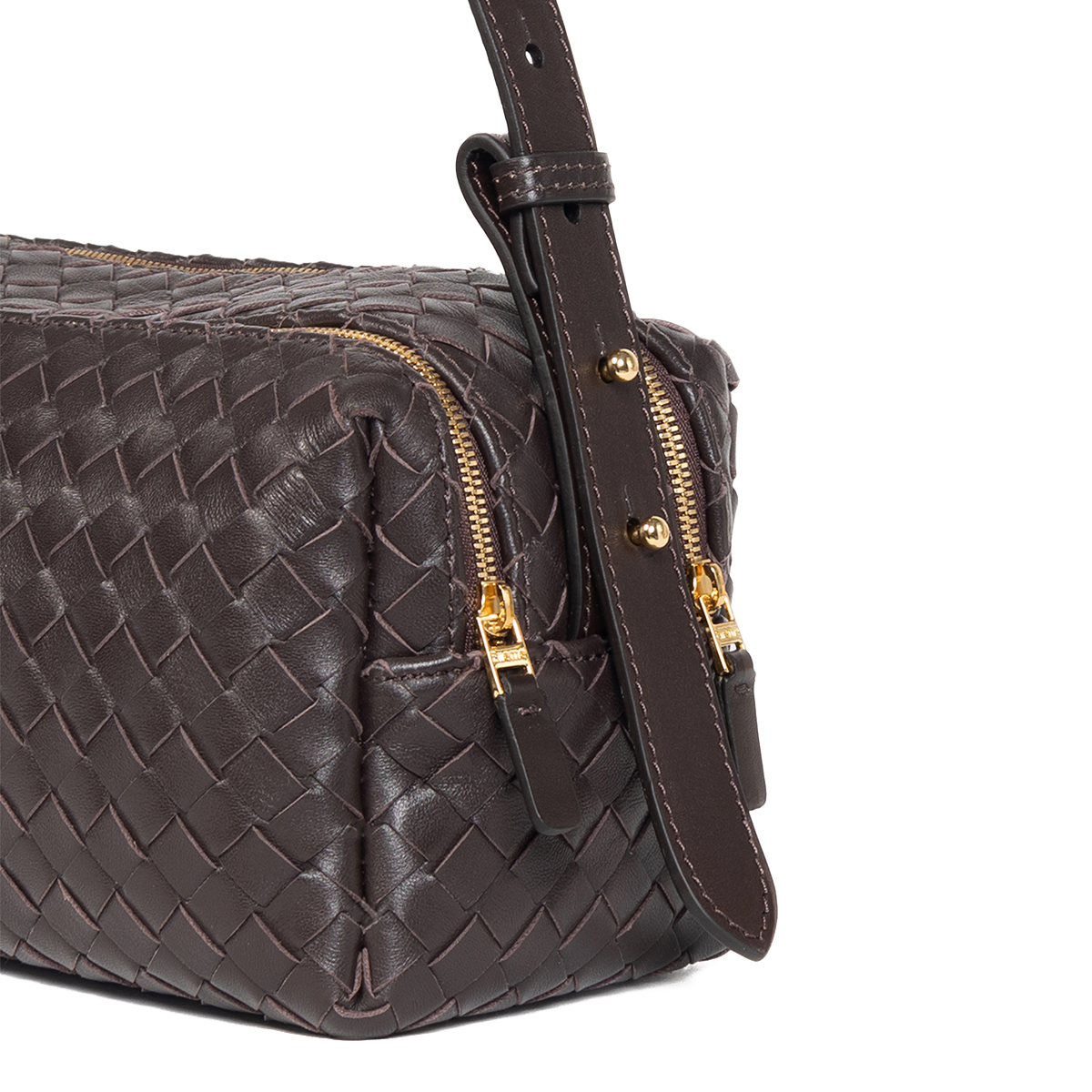 Buy Trousse Woven Leather Bag - Olive Green Online for Women in Oman