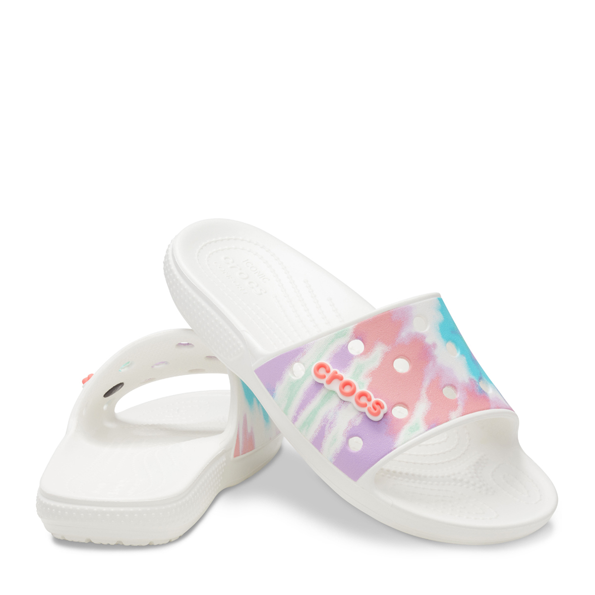 crocs tie dye slides