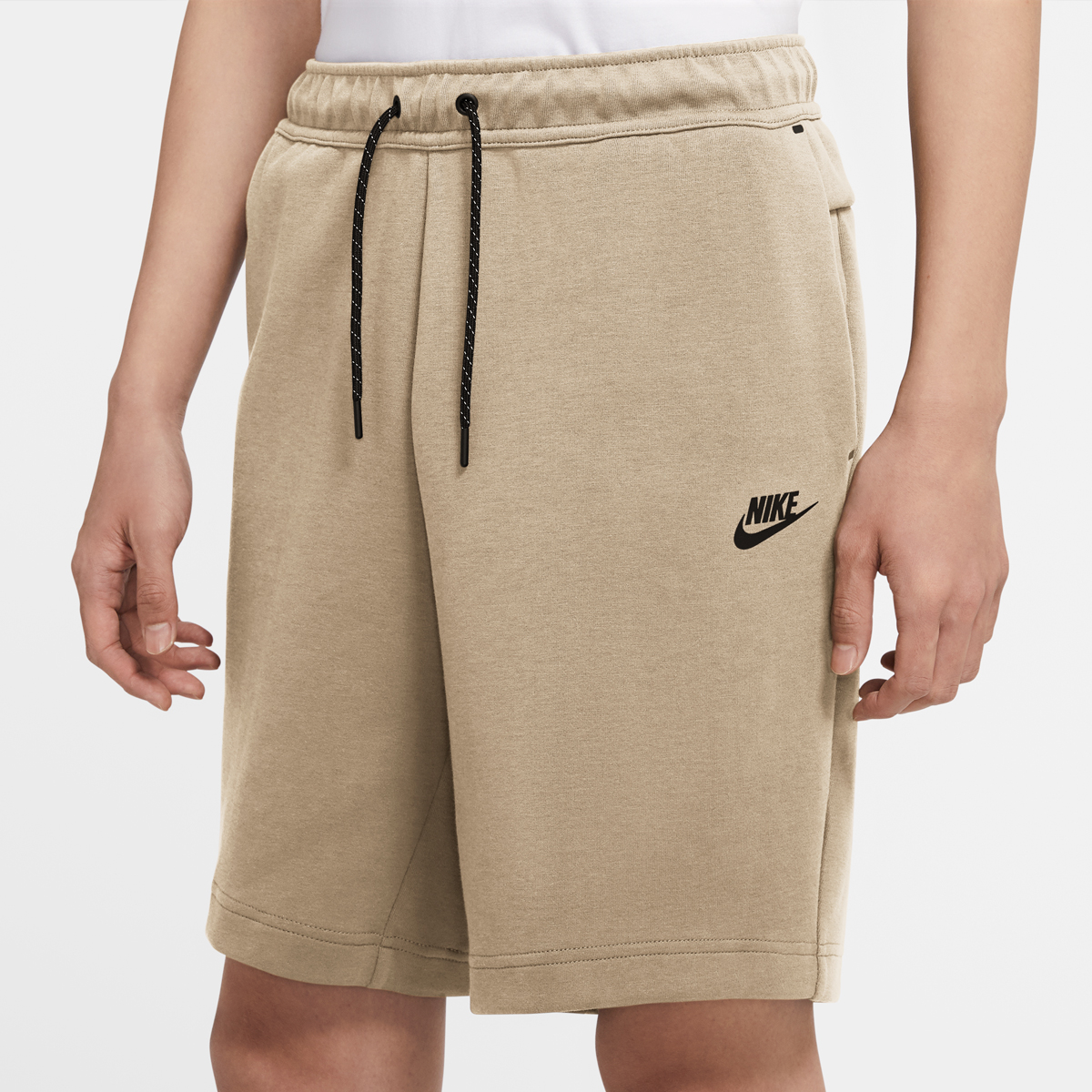 nike fleece shorts beige