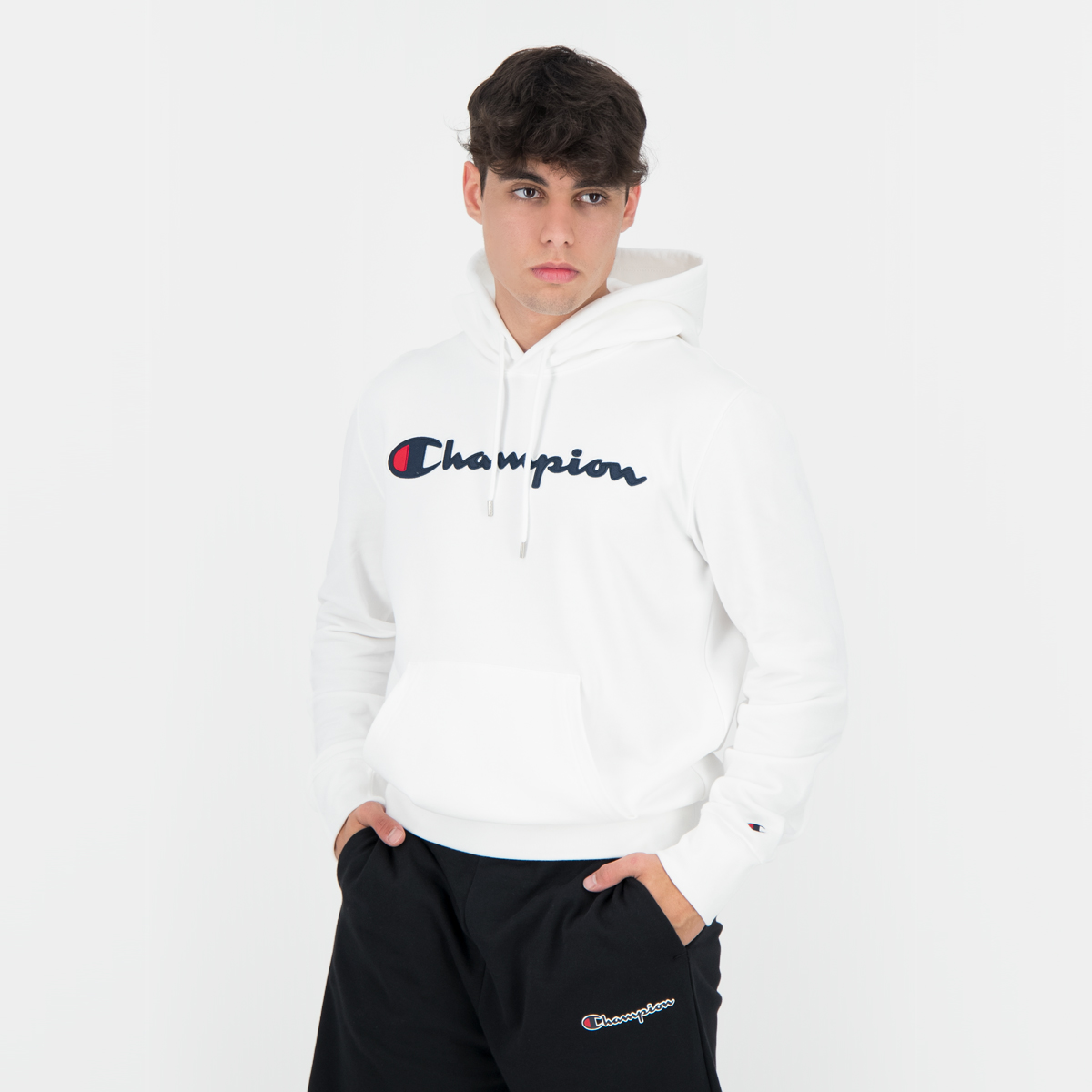 champion satin script hoodie