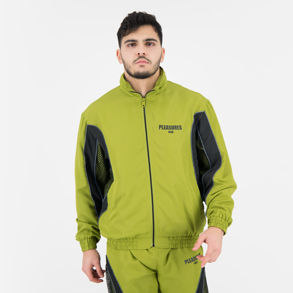 Buy Huf x Pleasures Darton Track Jacket - Green Online in United