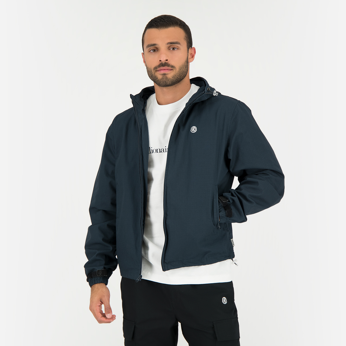 Buy Ripstop Cotton Windbreaker Jacket Navy Online in Kuwait Boutiqaat