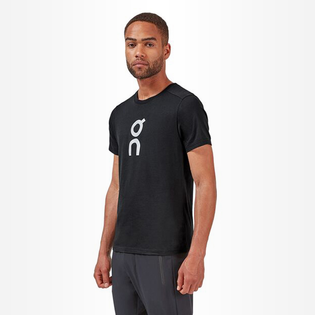 black and silver graphic tee