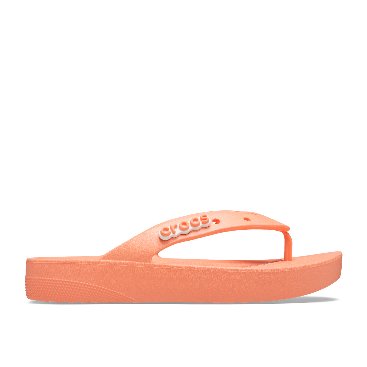 orange platform flip flops