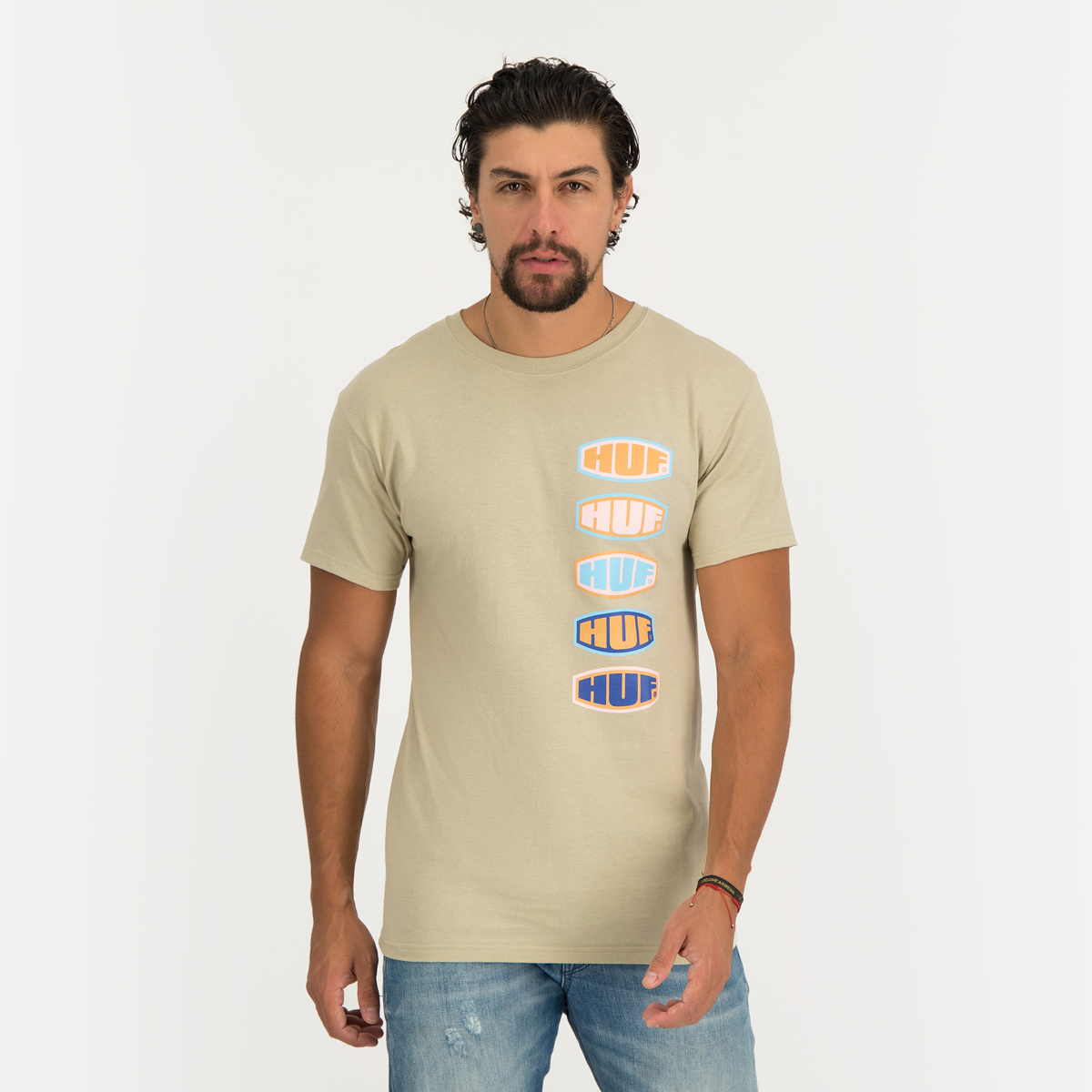 Buy Acme Short Sleeves T Shirt Beige Online in Bahrain Boutiqaat