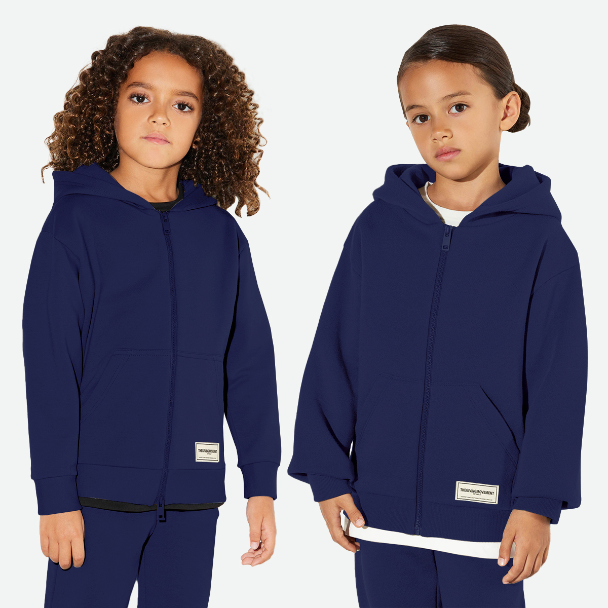 Buy Kids Organic Fleece Hoodie - Navy Online in Kuwait | Boutiqaat