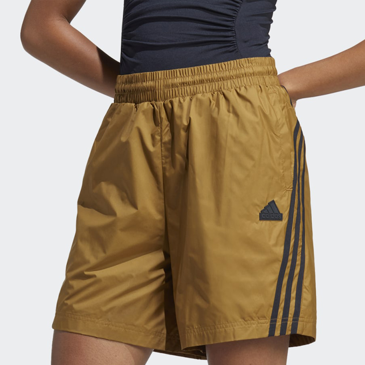 adidas Pearl Trefoil Loose Fit Shorts - Orange