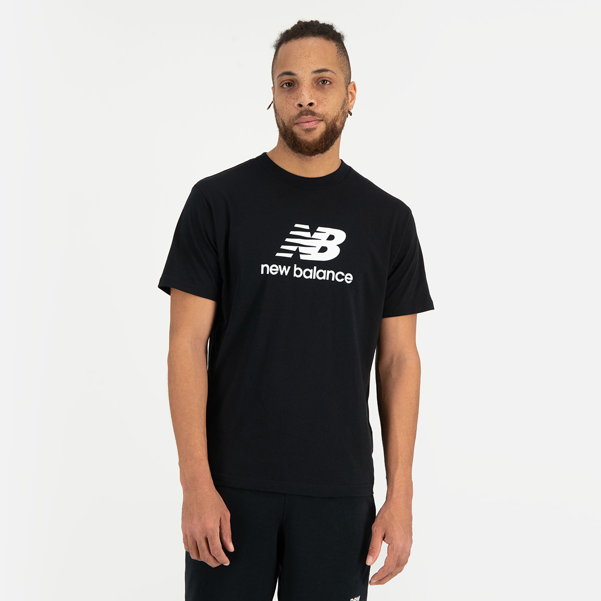 Buy Essentials Stacked Logo T-Shirt - Black Online in Kuwait | Boutiqaat