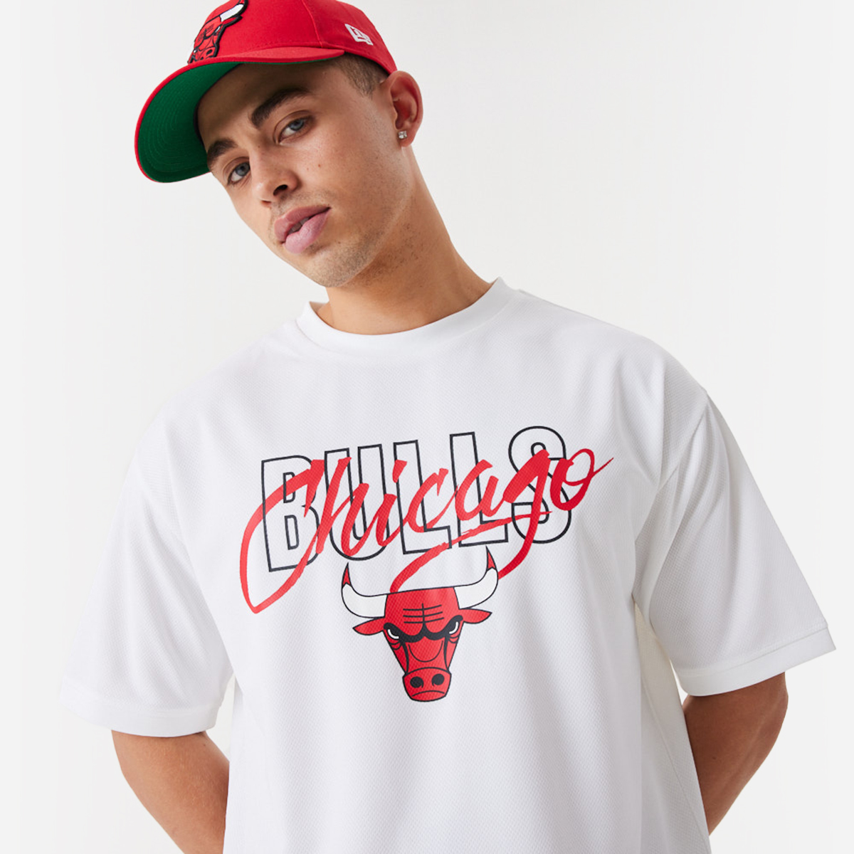 T-shirts New Era Chicago Bulls NBA Script Oversized T-Shirt Black