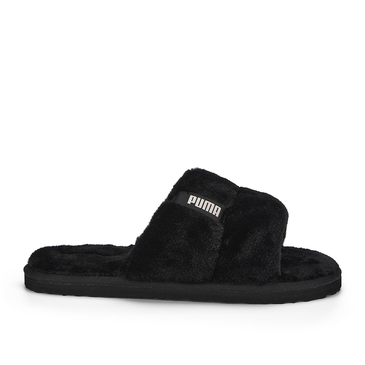 Puma fluffy sales slides black