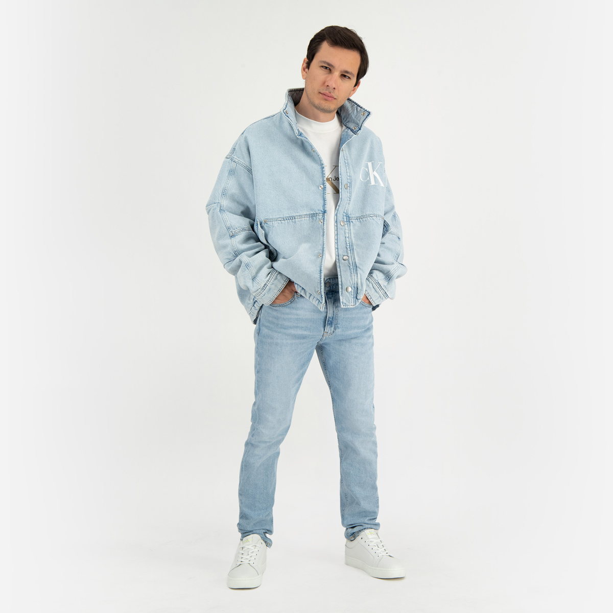 Padded denim jacket store mens