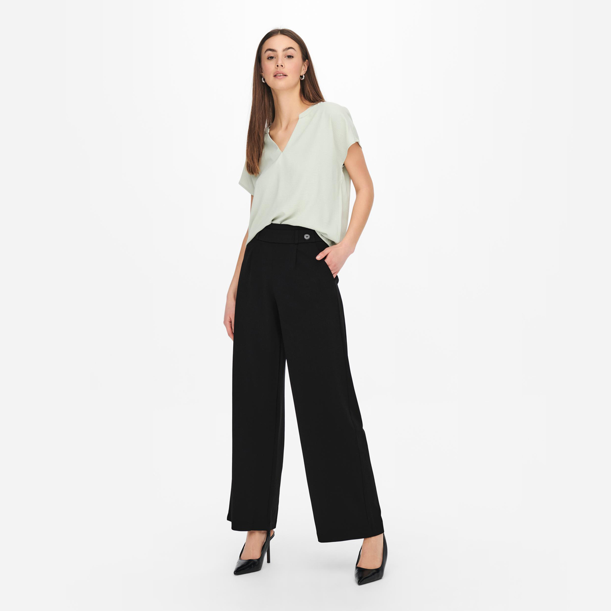 pants for women High Waist Wide Leg Pants (Color : Black, Size : S) : Buy  Online at Best Price in KSA - Souq is now : Fashion