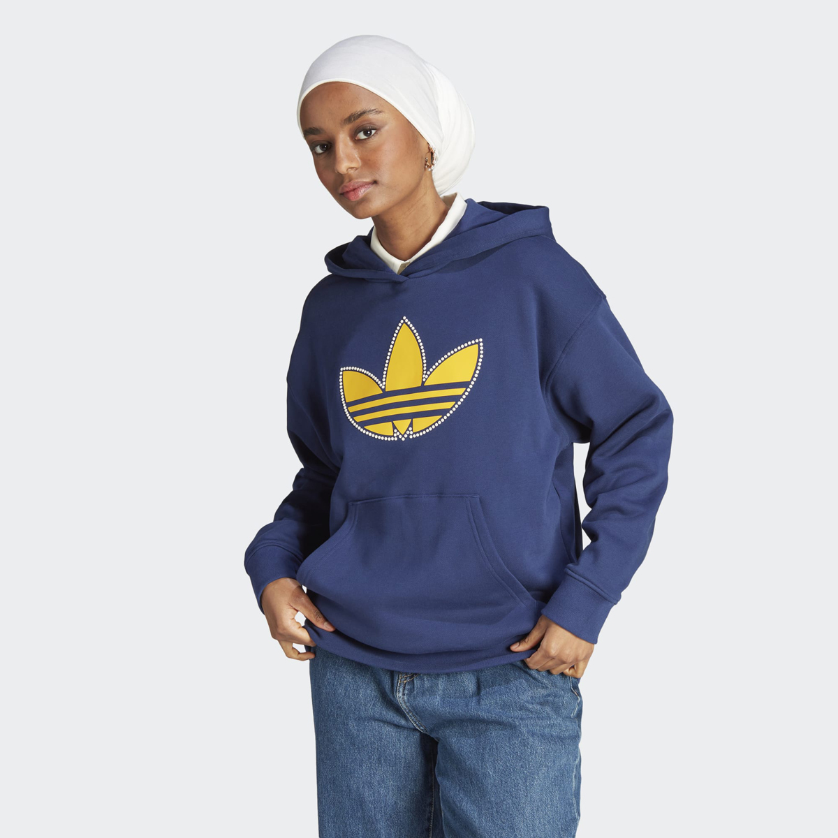 Blue top trefoil hoodie