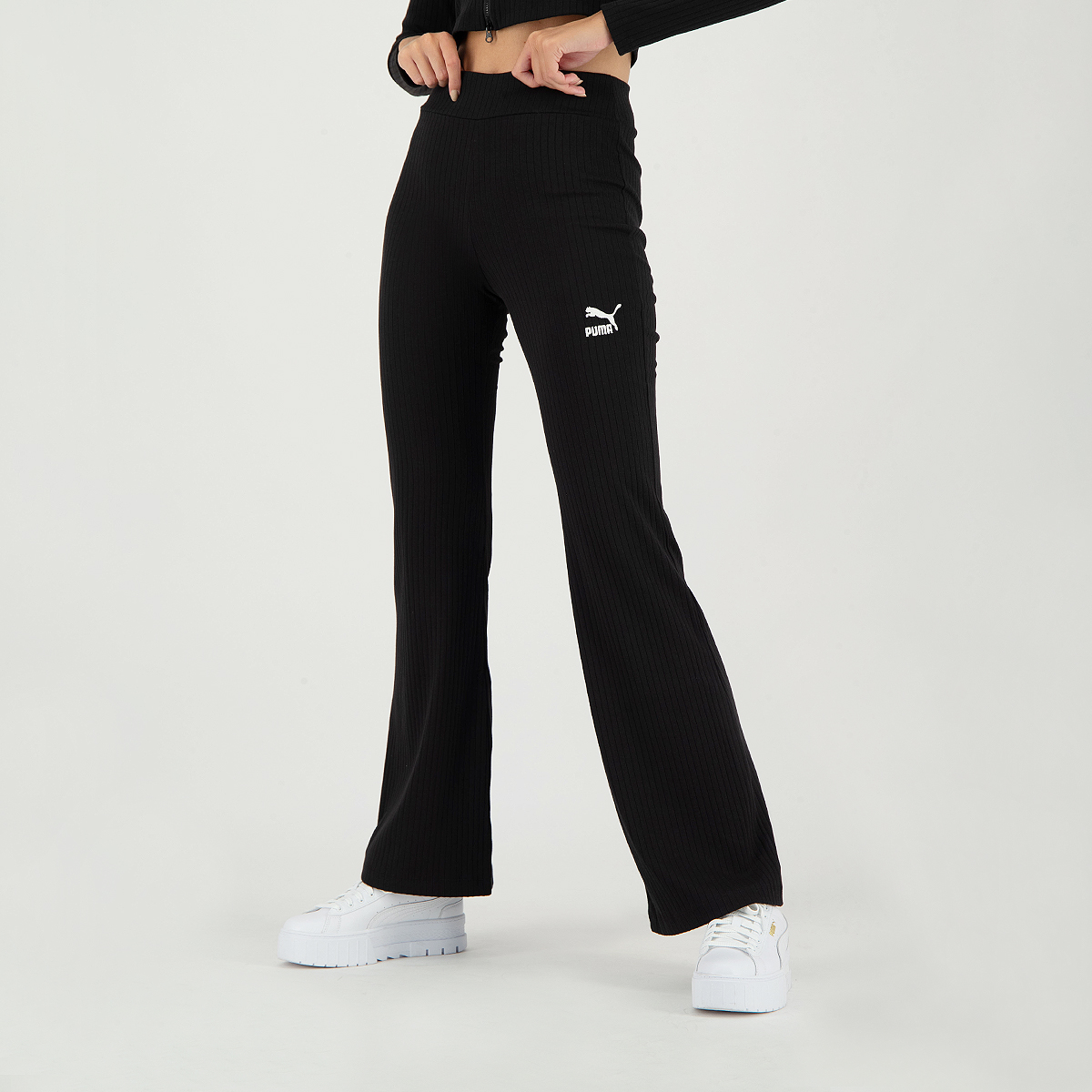 Buy Classics Ribbed Flared Pants - Black Online in Kuwait