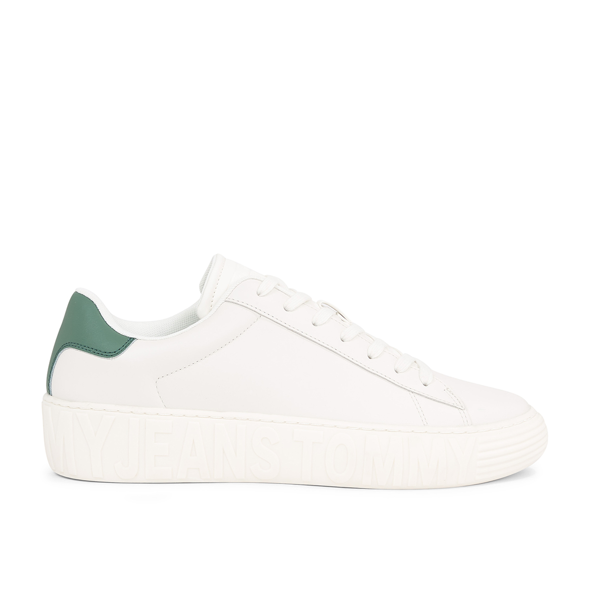 Buy Leather Logo Cupsole Sneakers - White Online in Bahrain | Boutiqaat