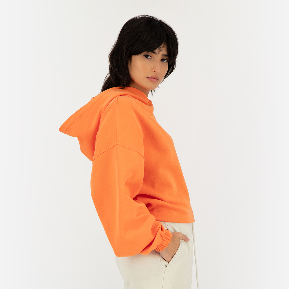 Orange cropped clearance hoodie