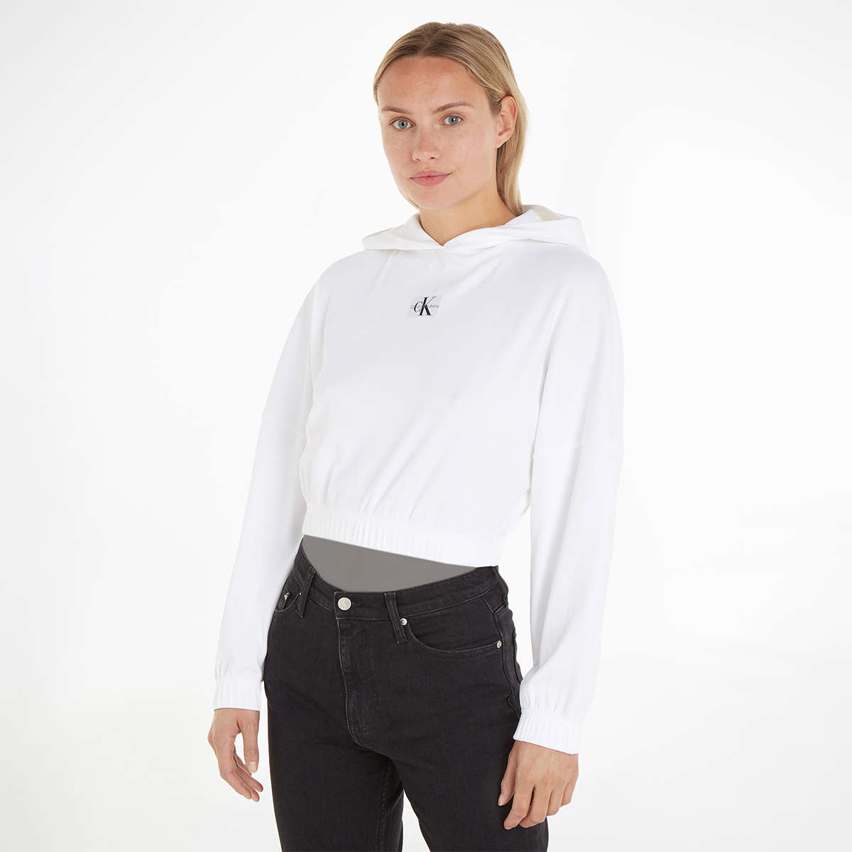 Originals cropped hoodie outlet white