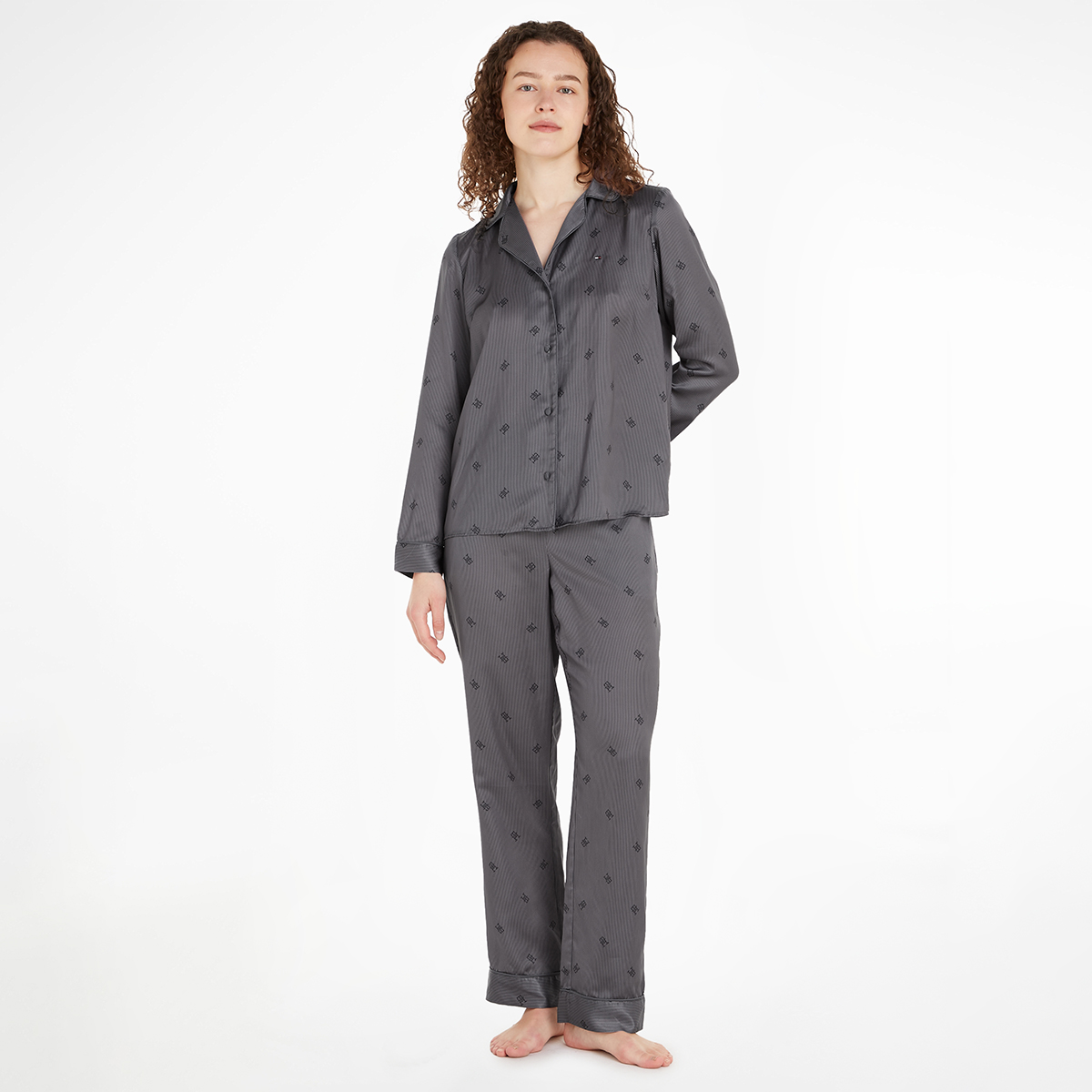 Tommy Hilfiger Women's Monogram Sateen Pajama Set