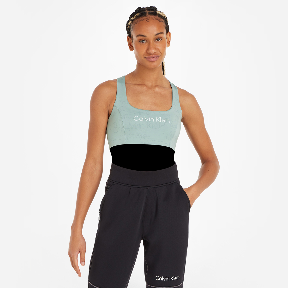 Buy Calvin Klein Performance Grey CK Medium Impact Sports Bra in Stretch  Polyester for Women in Saudi