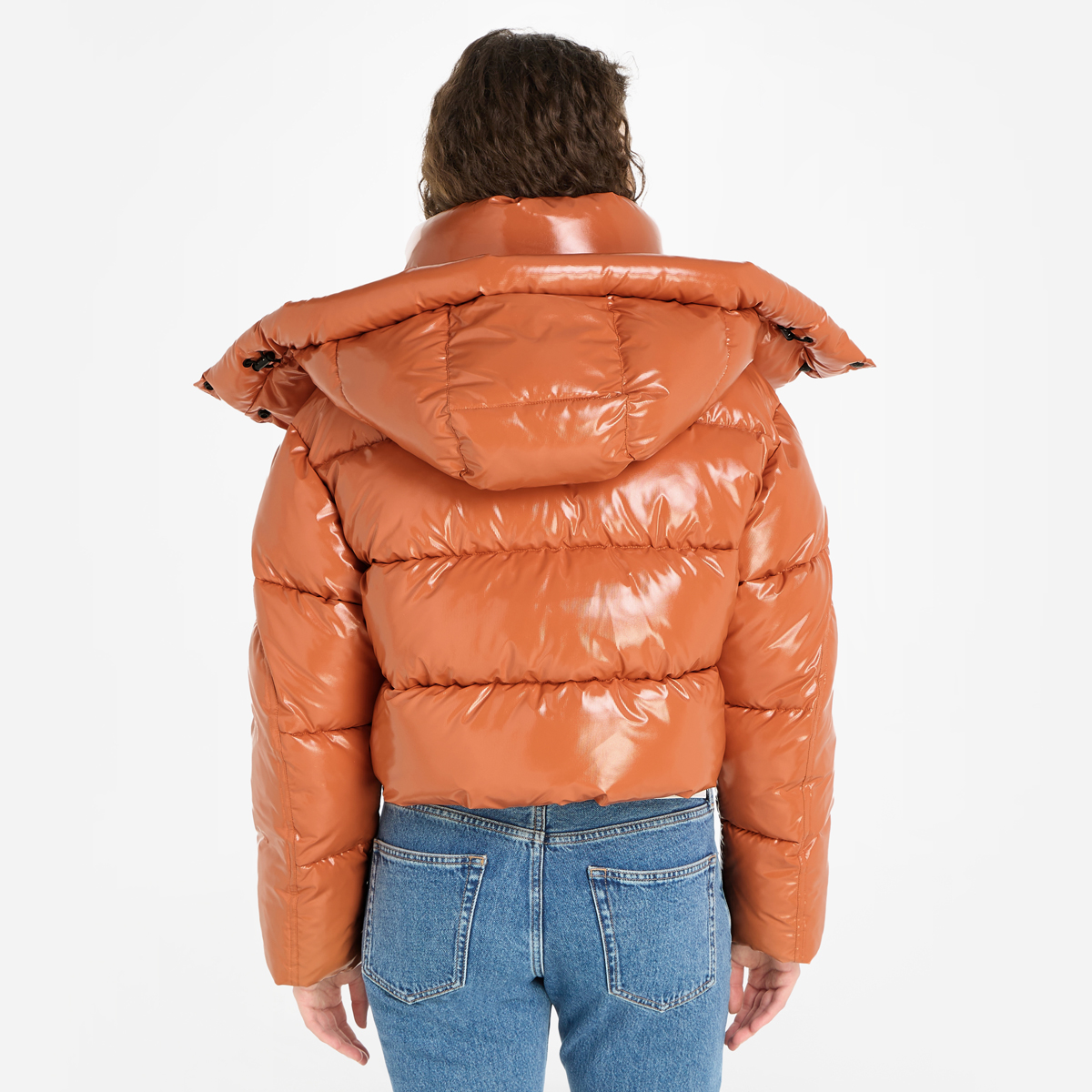 Orange shiny 2025 puffer jacket