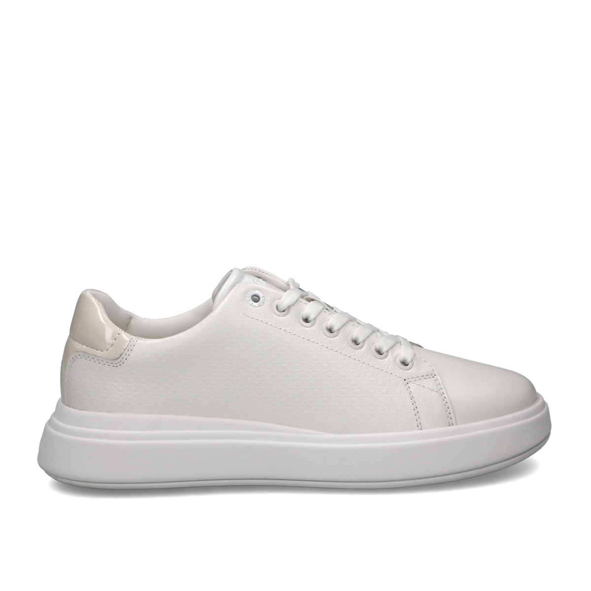 Calvin klein cheap white leather trainers