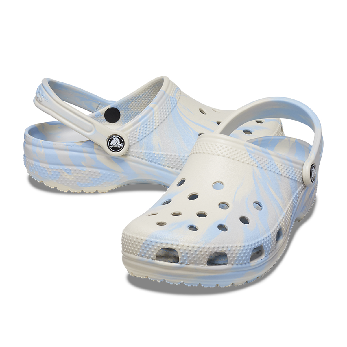 Light blue and online white crocs