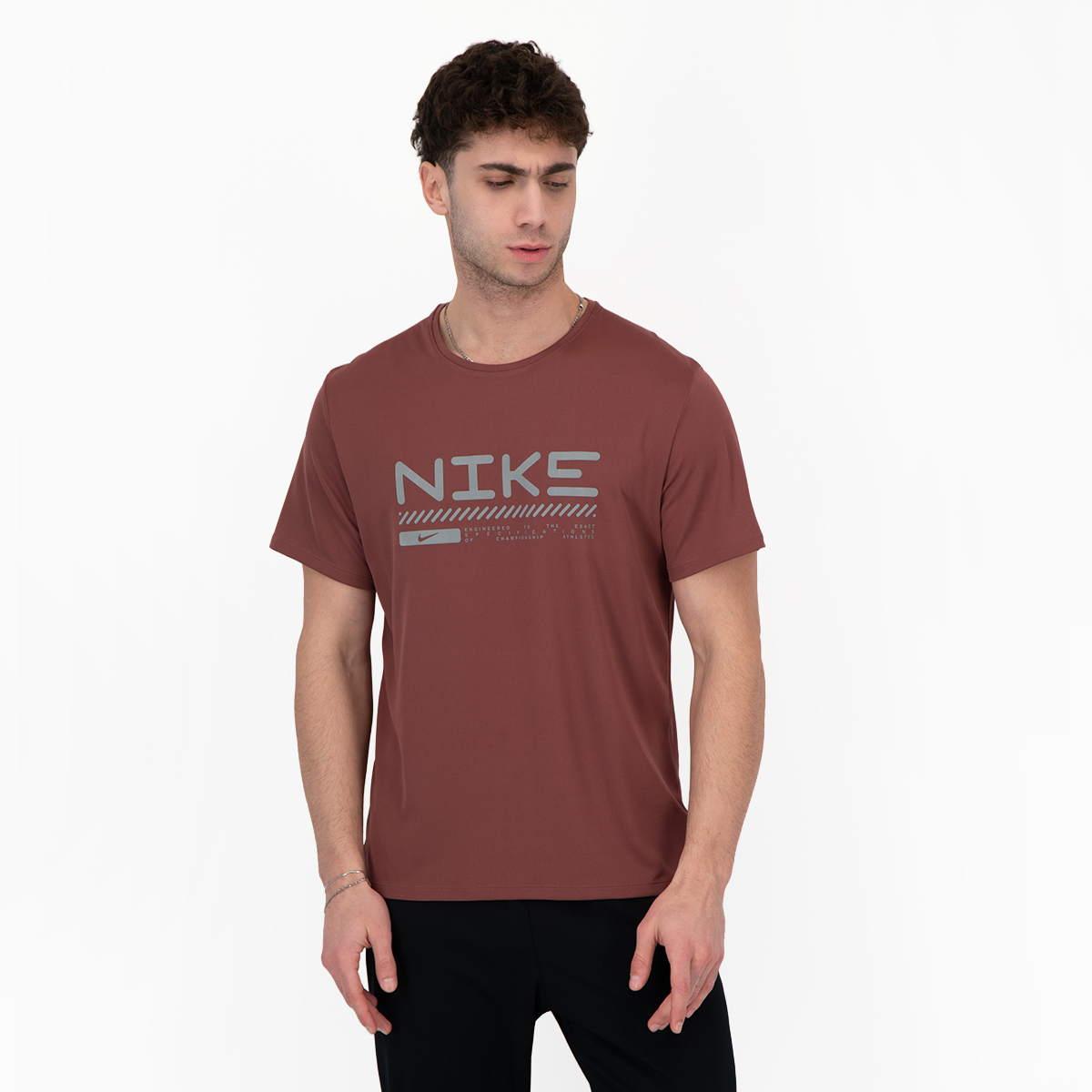 nike miler t shirt maroon