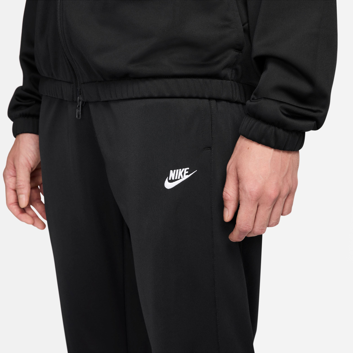 nike poly tracksuit black