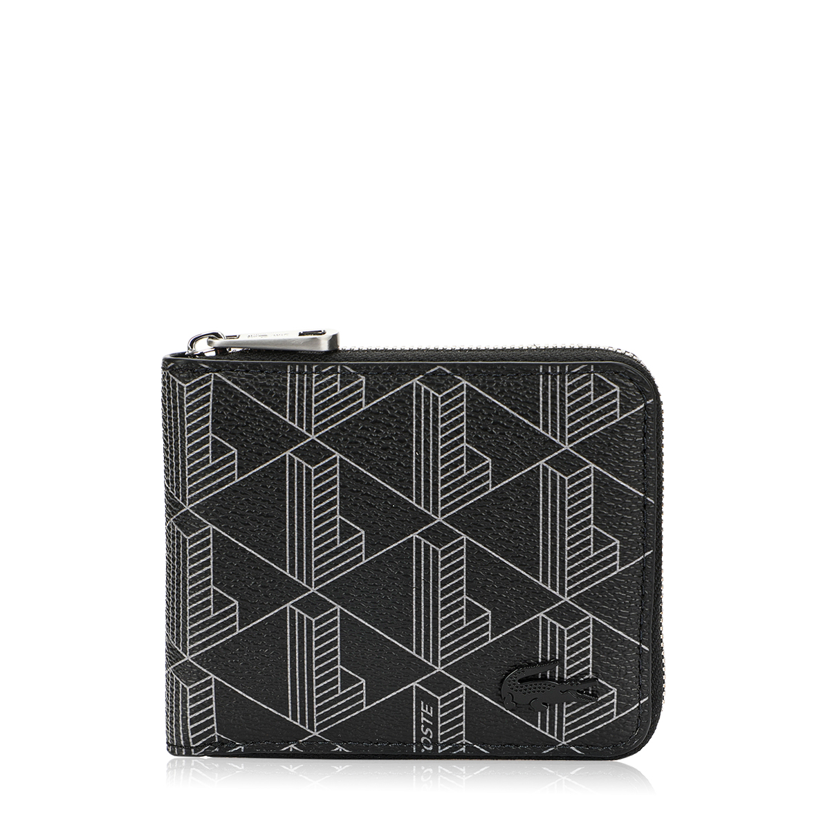 Lacoste Men's Monogram Print Small Zip Wallet