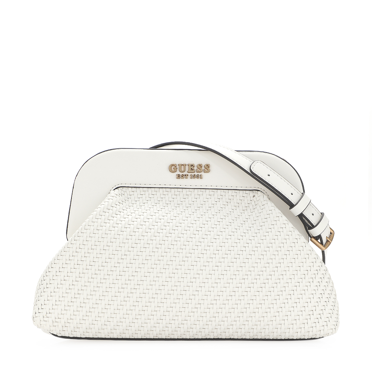 Buy Abey Woven Frame Clutch - Off-white Online in United Arab