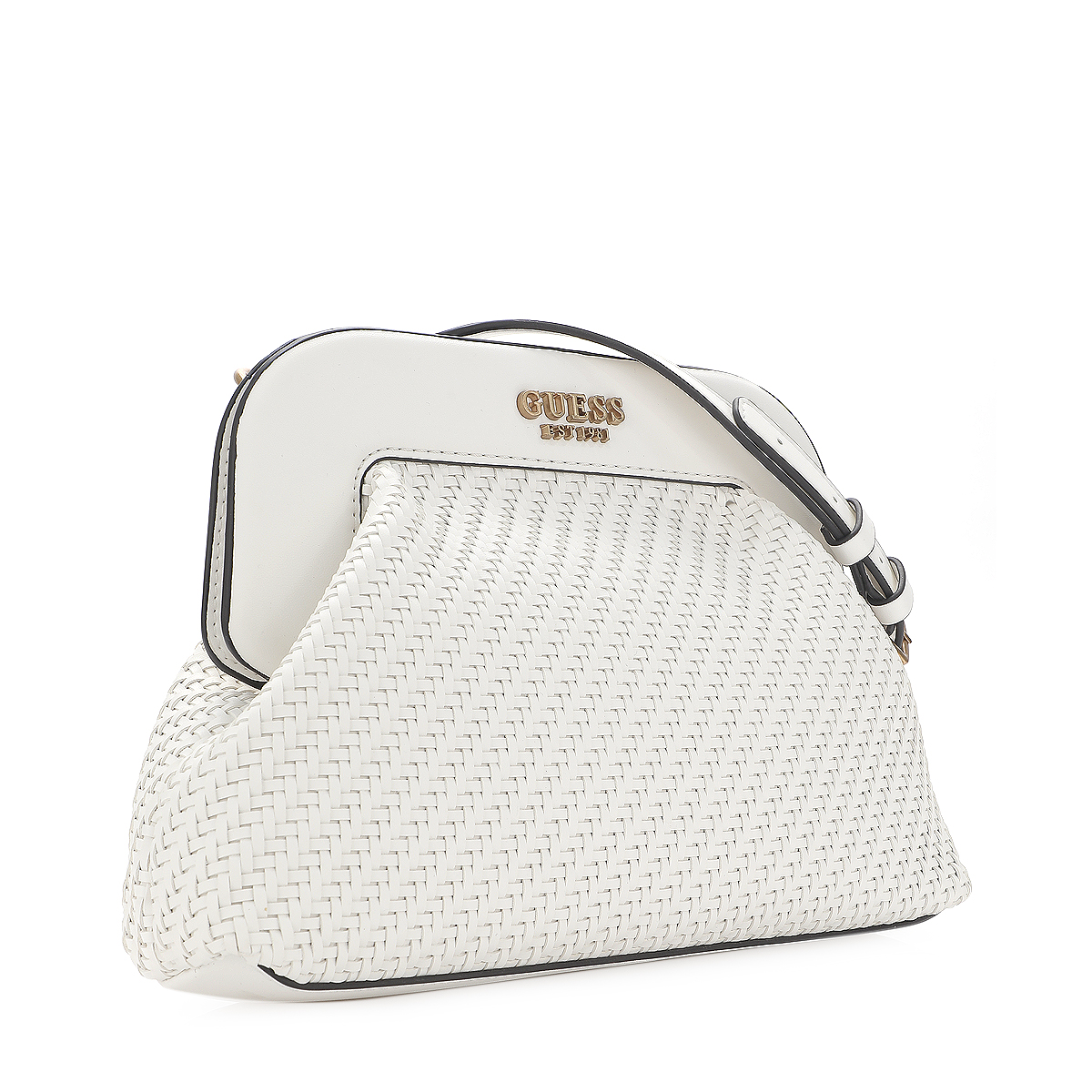 Buy Abey Woven Frame Clutch - Off-white Online in United Arab