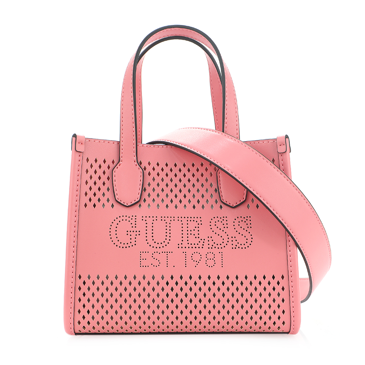 Pink guess tote bag hot sale