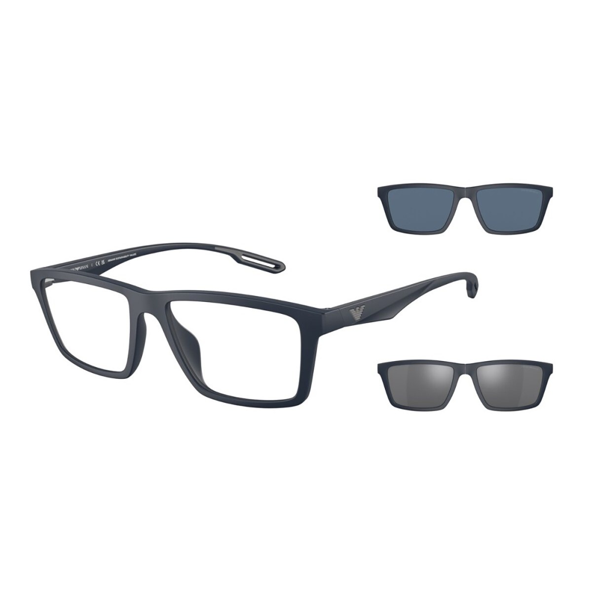 Buy Rectangular Clear & Matte Blue Sunglasses Online in Kuwait Boutiqaat