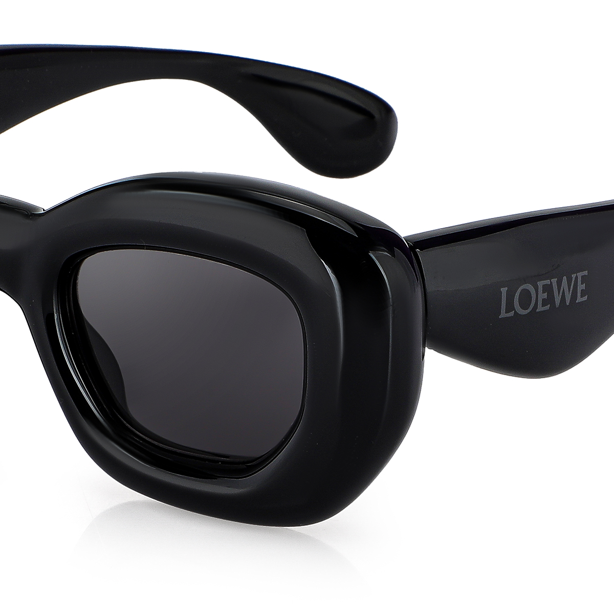 Buy Inflated Oval Smoke & Shiny Black Sunglasses Online for Men in