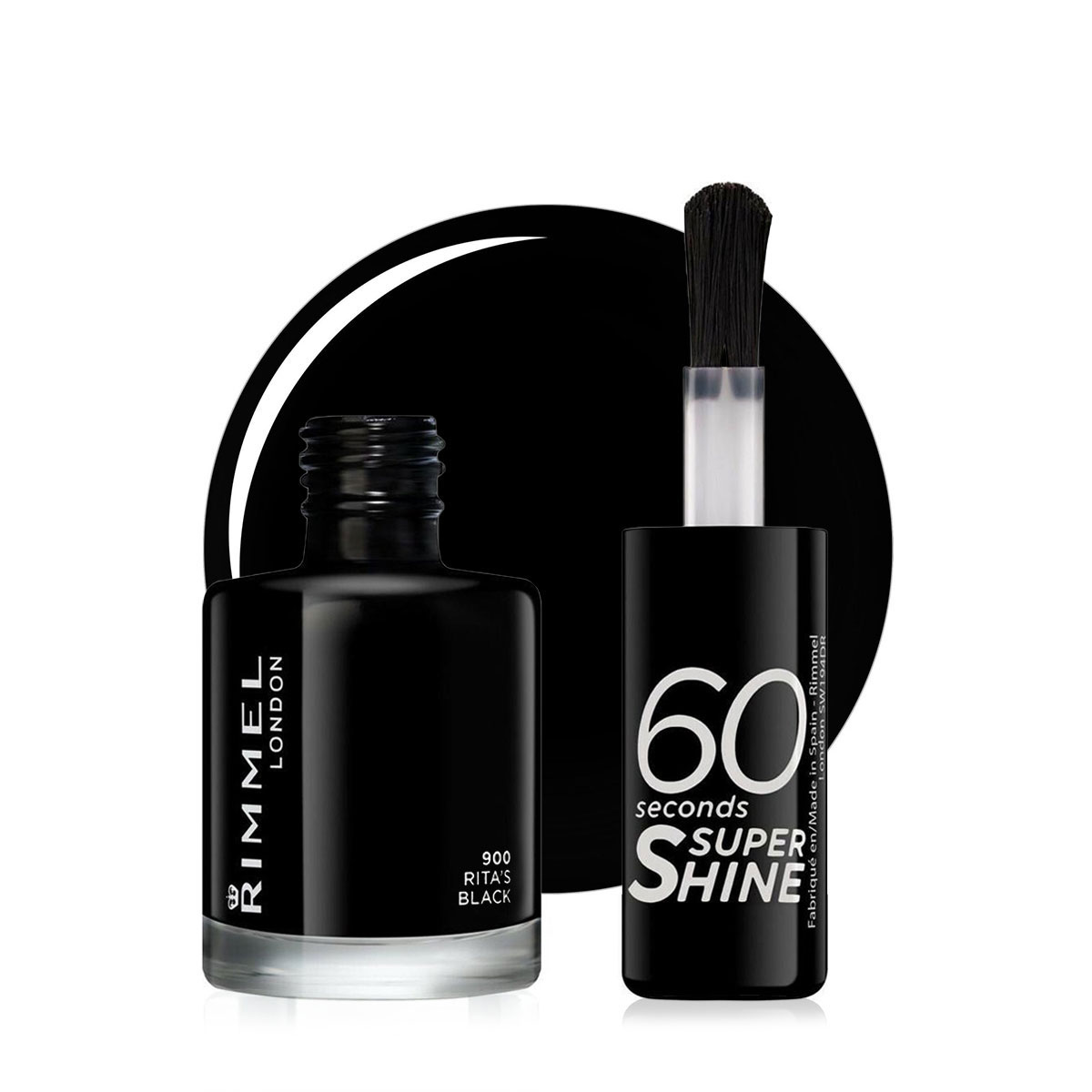 Buy 60 Seconds Super Shine Nail Polish  - Rita's Black Online in  Oman | Boutiqaat