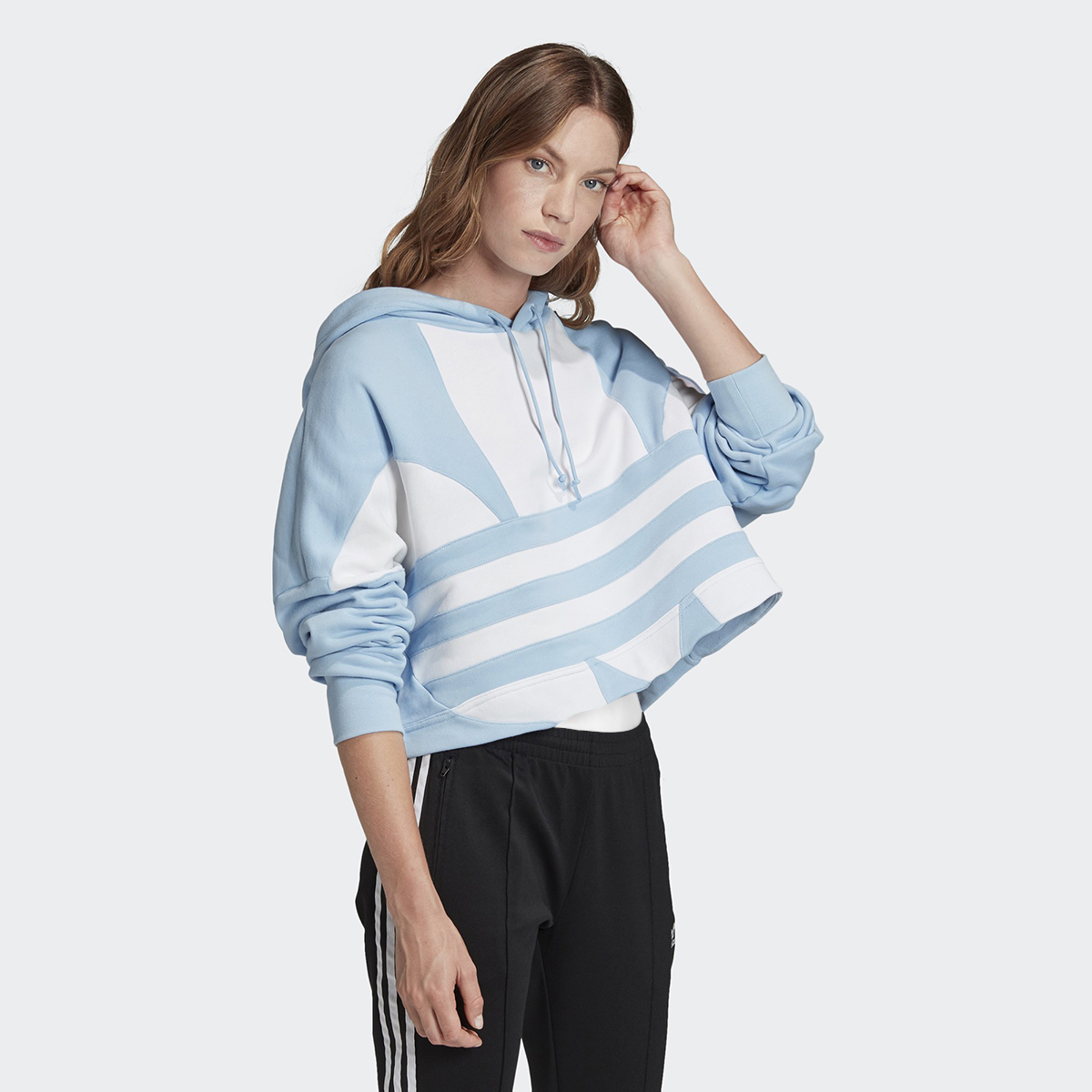 cropped large logo hoodie