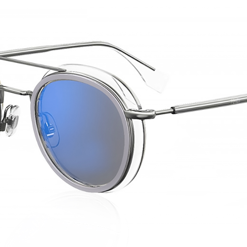 blue metallic sunglasses